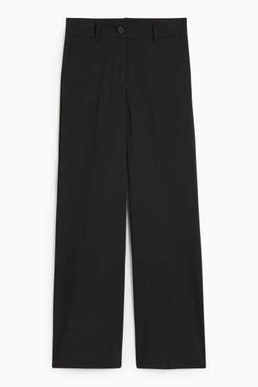 Femmes - CLOCKHOUSE - pantalon en toile - mid waist - straight fit - noir