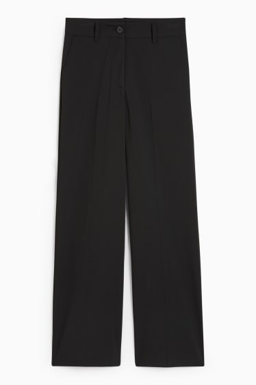 Women - CLOCKHOUSE - cloth trousers - mid-rise waist - straight fit - black