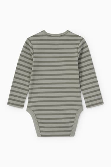 Baby Jungen - Waschbär - Baby-Body - gestreift - grün