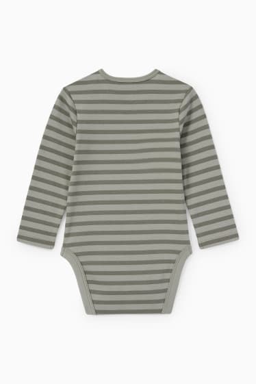 Babys - Waschbär - Baby-Body - gestreift - grün