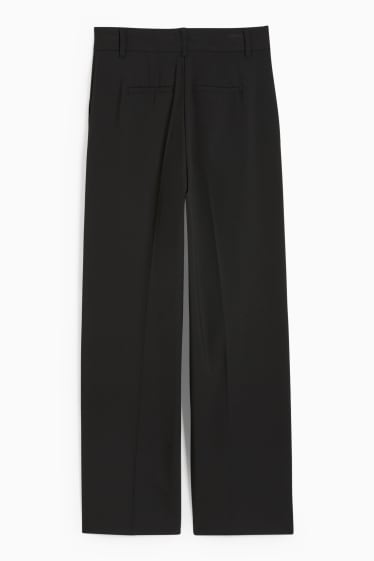 Women - CLOCKHOUSE - cloth trousers - mid-rise waist - straight fit - black