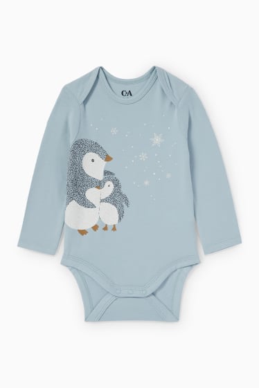 Unisex - Pinguïn - rompertje - lichtblauw