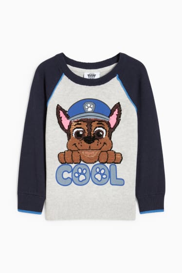Kinderen: jongens - PAW Patrol - trui - glanseffect - licht grijs-mix