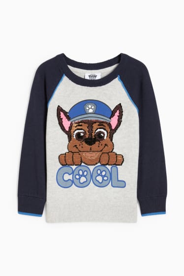 Kinderen - PAW Patrol - trui - glanseffect - licht grijs-mix