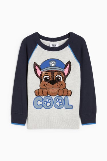 Kinderen: jongens - PAW Patrol - trui - glanseffect - licht grijs-mix