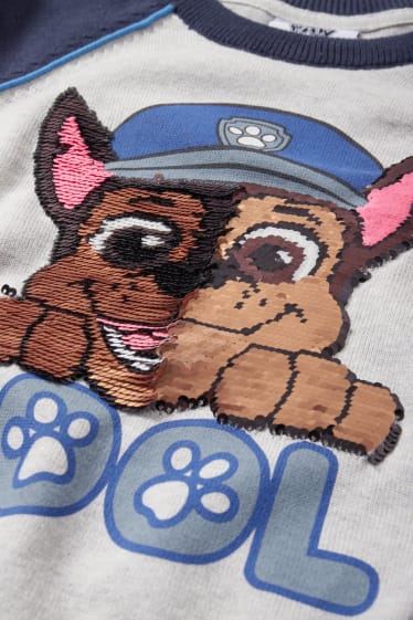 Kinder - PAW Patrol - Pullover - Glanz-Effekt - hellgrau-melange