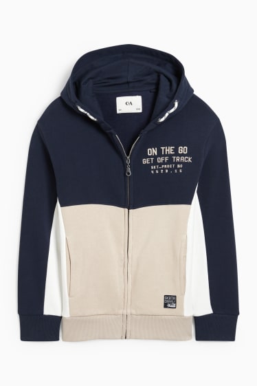 Kinderen: jongens - Sweatvest met capuchon - donkerblauw