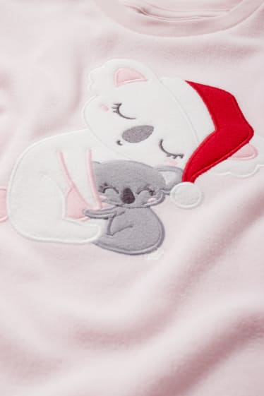 Kinder Mädchen - Koala - Weihnachts-Fleece-Pyjama - 2 teilig - rosa