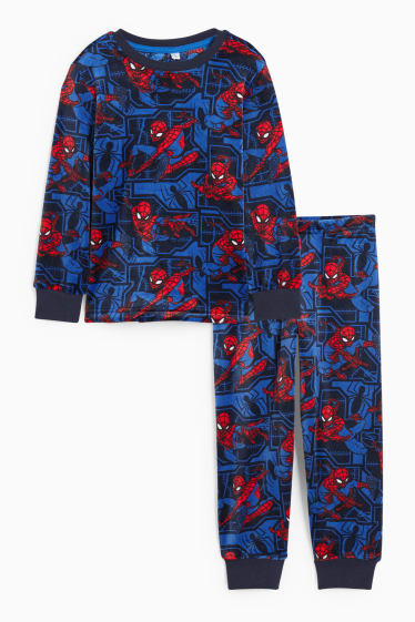 Enfants garçons - Spider-Man - pyjama d’hiver - 2 pièces - bleu foncé
