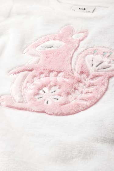 Dětské - Motivy veverky - zimní pyžamo - 2dílné - růžová