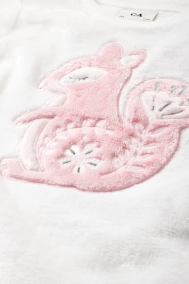 Enfants filles - Écureuil - pyjama d’hiver - 2 pièces - rose