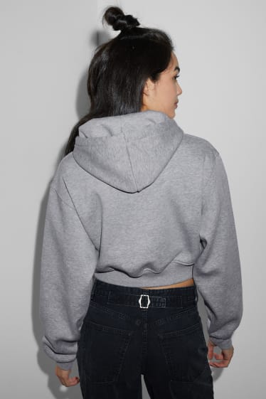 Teens & young adults - CLOCKHOUSE - cropped hoodie - light gray-melange