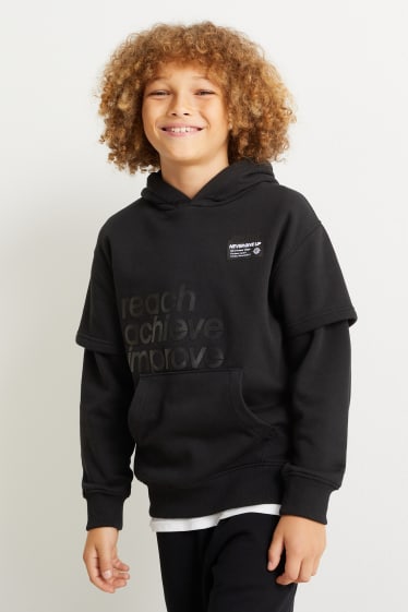 Kinderen: jongens - Hoodie - 2-in-1-look - zwart