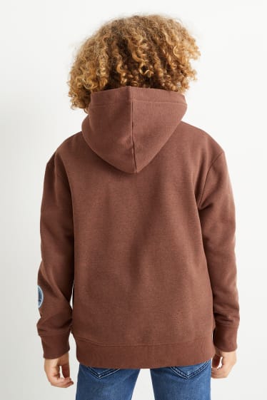 Enfants - Loup - sweat à capuche - marron