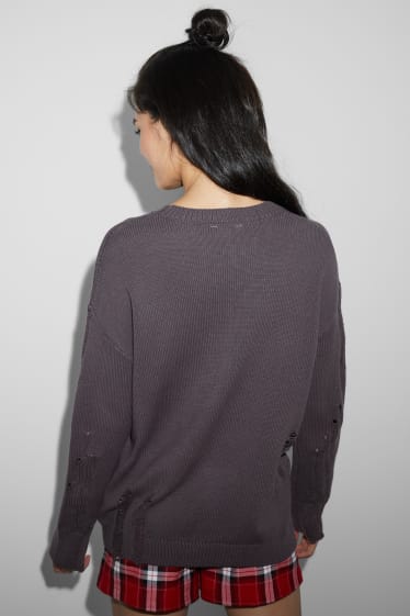 Damen - Pullover - dunkelgrau