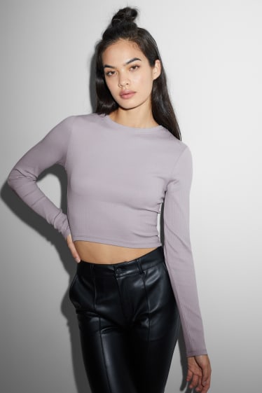 Teens & young adults - CLOCKHOUSE - cropped long sleeve top - light violet