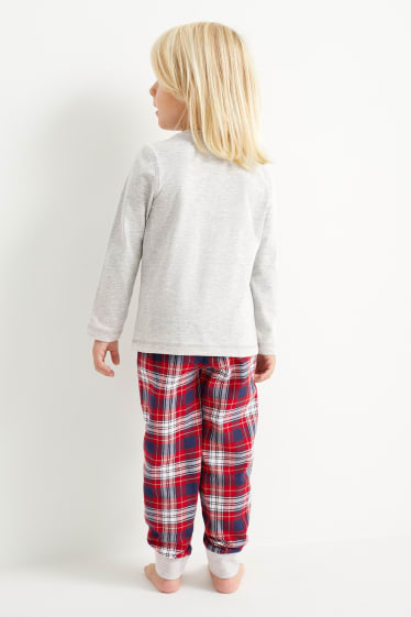 Unisex - Eisbär - Weihnachts-Pyjama - 2 teilig - hellgrau-melange