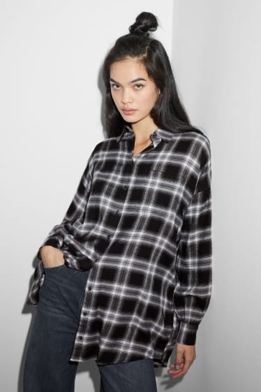 Donna - CLOCKHOUSE - blusa di flanella - a quadretti - nero