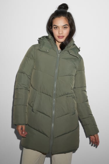 Jóvenes - CLOCKHOUSE - abrigo acolchado con capucha - verde