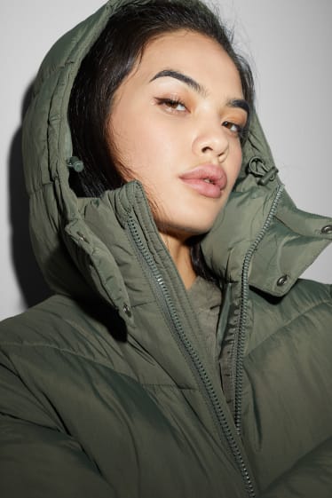 Teens & young adults - CLOCKHOUSE - quilted coat with hood - green