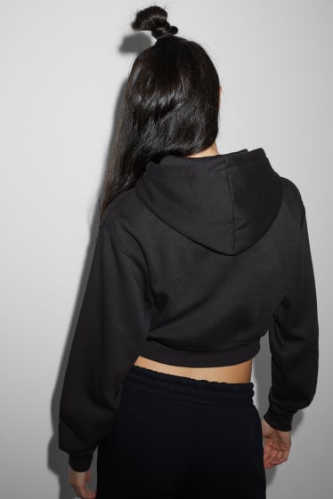 Damen - Crop Hoodie - schwarz