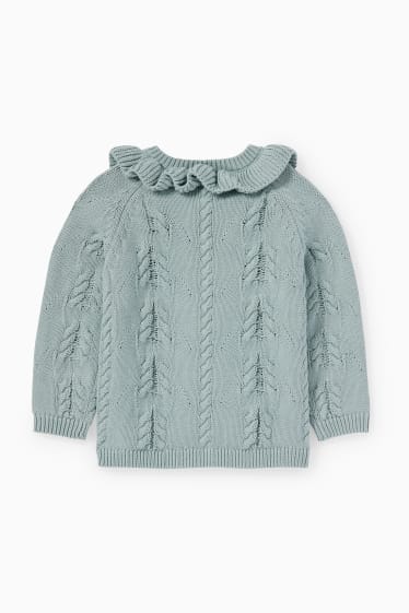 Bébés filles - Gilet en maille pour bébé - motif tressé - bleu clair