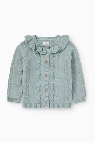 Bébés filles - Gilet en maille pour bébé - motif tressé - bleu clair