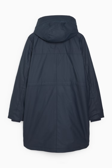 Dames - Parka met capuchon - donkerblauw