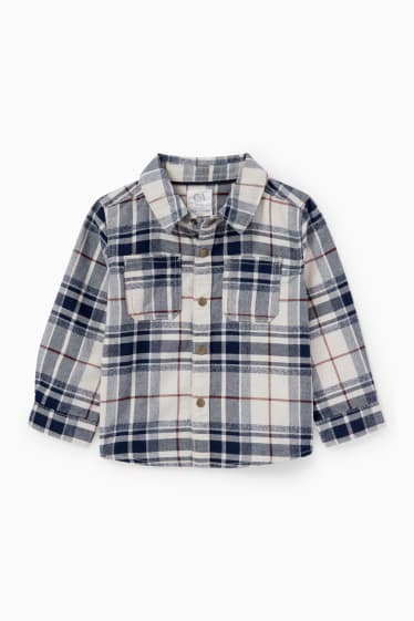 Baby Jungen - Baby-Flanellhemd - kariert - blau