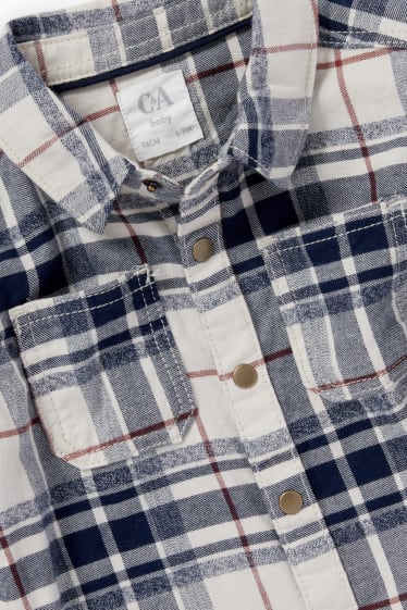 Baby Jungen - Baby-Flanellhemd - kariert - blau