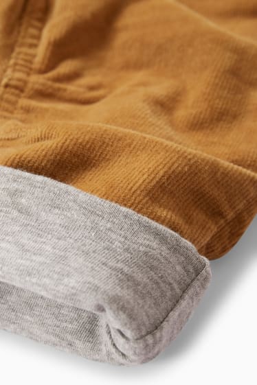 Babies - Baby corduroy trousers - thermal trousers - light brown