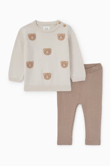 Bébés - Ourson - ensemble pour bébé - 2 pièces - beige