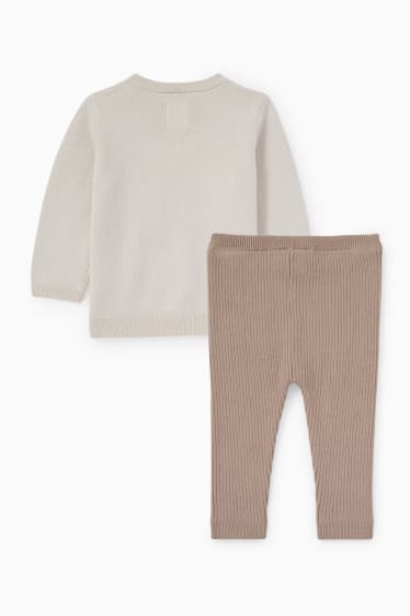 Bébés - Ourson - ensemble pour bébé - 2 pièces - beige