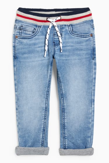 Dzieci - Slim jeans - dżinsy ocieplane - jog denim - LYCRA® - dżins-jasnoniebieski