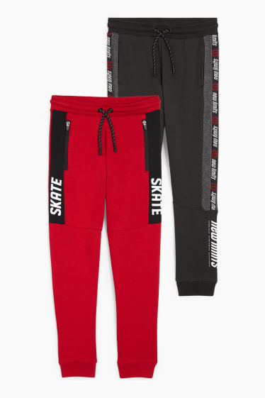 Kinder Buben - Multipack 2er - Jogginghose - rot