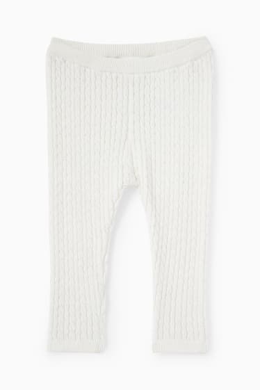 Bébés filles - Ensemble bébé - 2 pièces - motif tressé - blanc crème