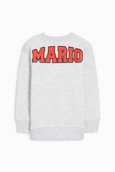 Kinderen: jongens - Super Mario - sweatshirt - licht grijs-mix