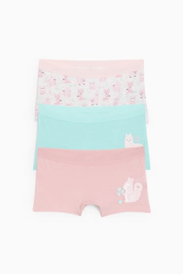 Kinder - Multipack 3er - Tiere - Boxershorts - rosa