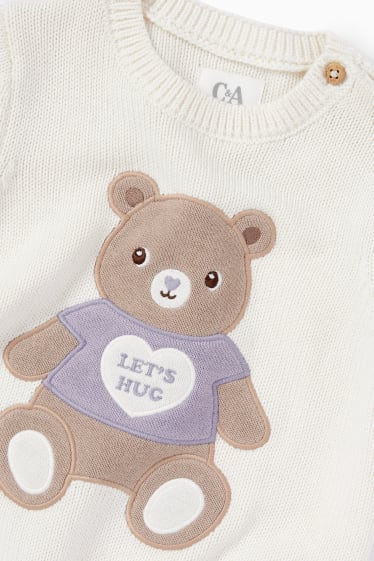Bébés filles - Ourson - ensemble pour bébé - 2 pièces - blanc crème