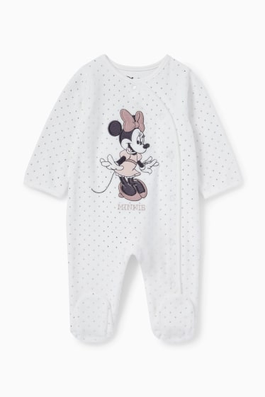 Babys - Minnie Maus - Baby-Schlafanzug - gepunktet - weiß