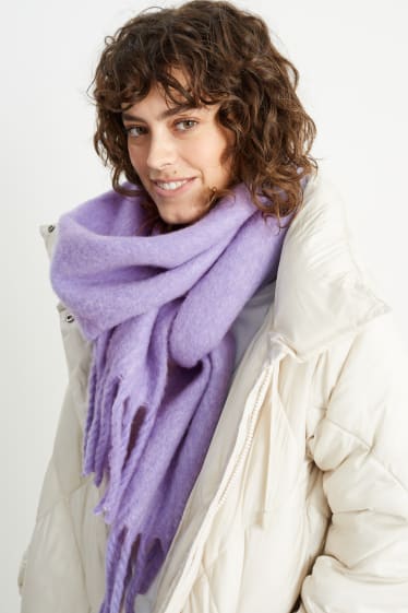 Donna - Sciarpa con frange - viola chiaro
