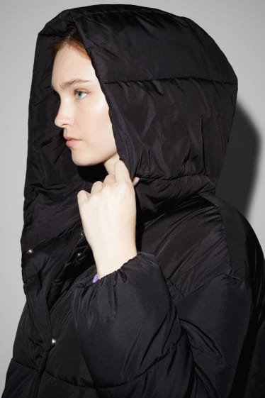 Jóvenes - CLOCKHOUSE - abrigo acolchado con capucha - negro