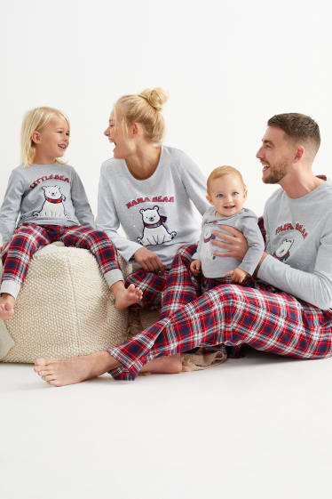 Unisexe - Ours polaire - pyjama de Noël pour bébé - 2 pièces - gris clair chiné