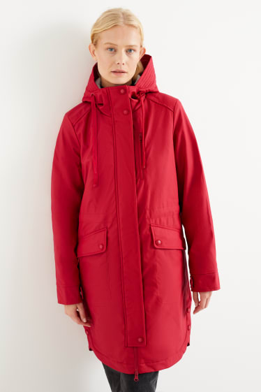 Mujer - Parka con capucha - rojo