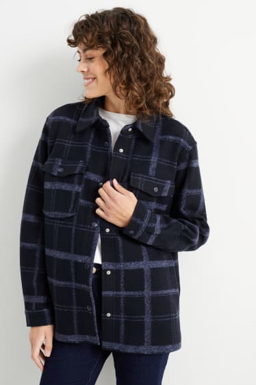 Dona - Sobrecamisa - de quadres - blau fosc