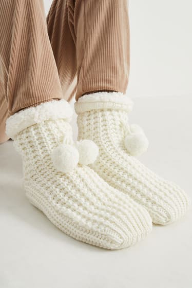 Damen - Anti-Rutsch-Socken - weiß