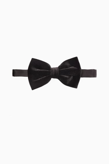 Men - Velvet bow tie - black