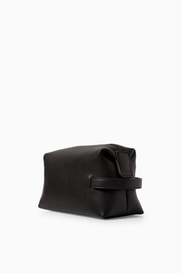 Pánské - Kosmetická taška - imitace kůže - černá