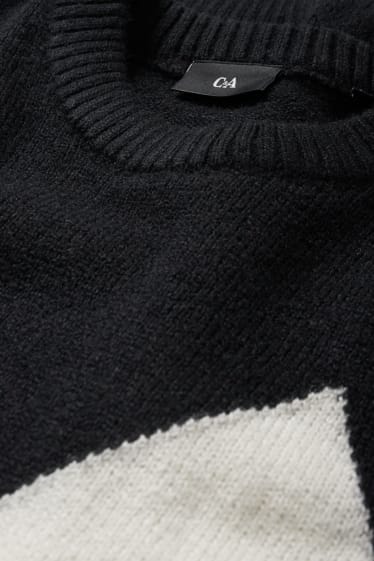 Herren - Pullover - kariert - schwarz
