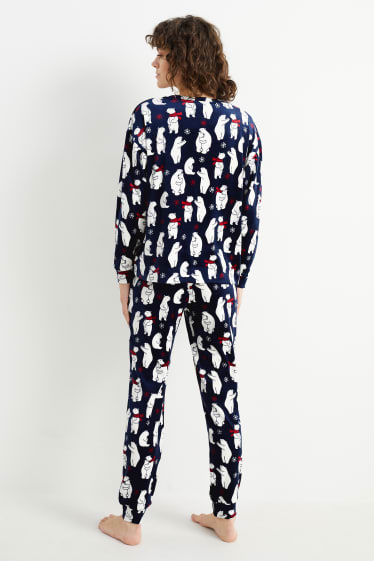 Femmes - Pyjama d’hiver - à motif - bleu foncé